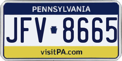 PA license plate JFV8665