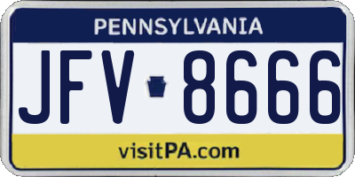 PA license plate JFV8666
