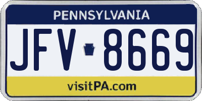 PA license plate JFV8669
