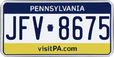 PA license plate JFV8675