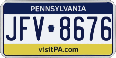 PA license plate JFV8676