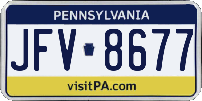 PA license plate JFV8677