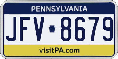PA license plate JFV8679