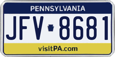 PA license plate JFV8681