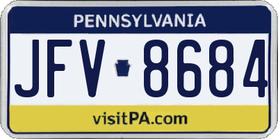 PA license plate JFV8684