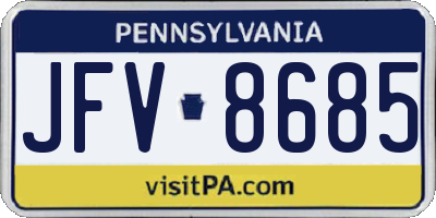 PA license plate JFV8685