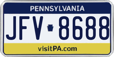 PA license plate JFV8688