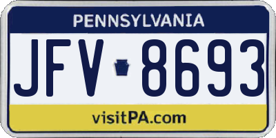 PA license plate JFV8693