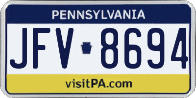 PA license plate JFV8694