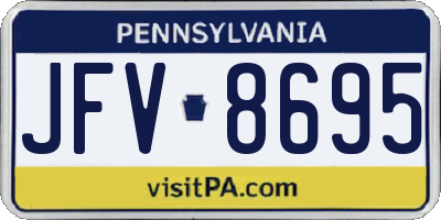 PA license plate JFV8695