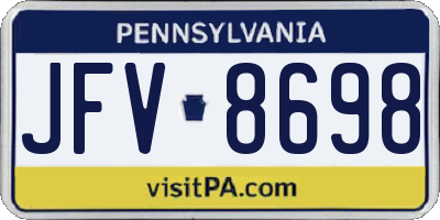 PA license plate JFV8698