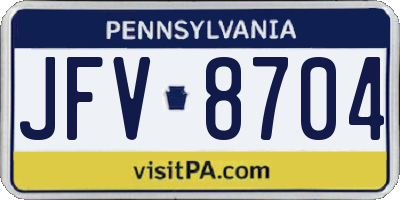 PA license plate JFV8704