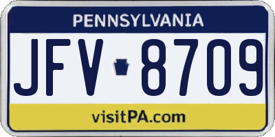 PA license plate JFV8709