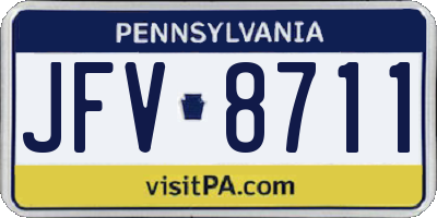 PA license plate JFV8711
