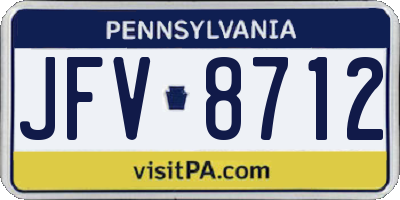 PA license plate JFV8712