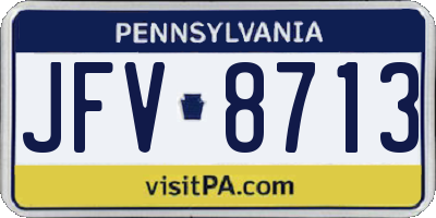 PA license plate JFV8713