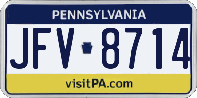 PA license plate JFV8714