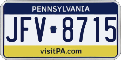 PA license plate JFV8715