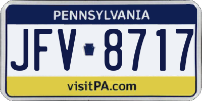 PA license plate JFV8717