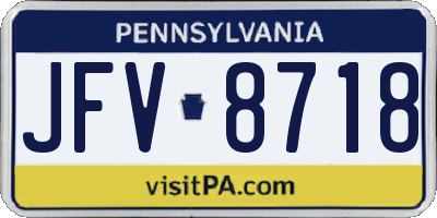 PA license plate JFV8718