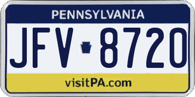 PA license plate JFV8720