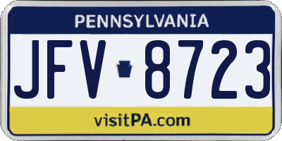 PA license plate JFV8723