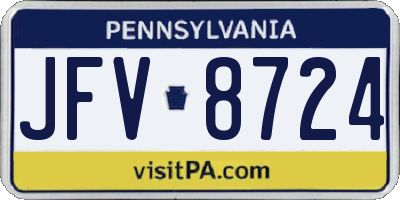PA license plate JFV8724