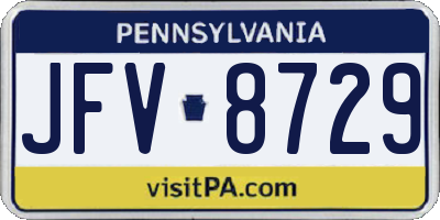 PA license plate JFV8729