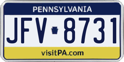 PA license plate JFV8731