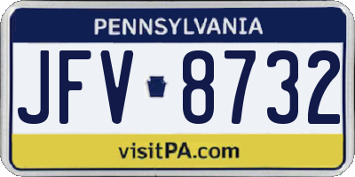 PA license plate JFV8732
