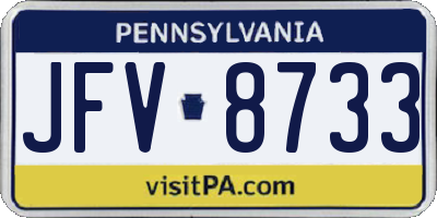 PA license plate JFV8733