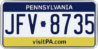 PA license plate JFV8735