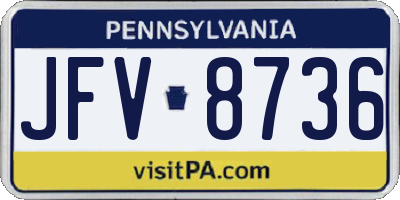 PA license plate JFV8736