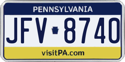 PA license plate JFV8740