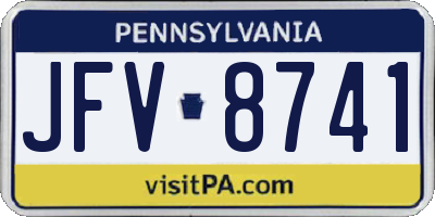 PA license plate JFV8741