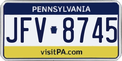 PA license plate JFV8745