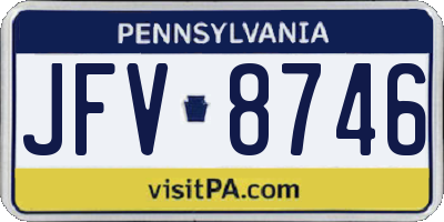 PA license plate JFV8746