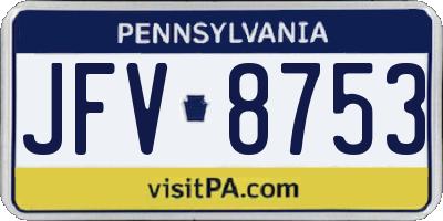 PA license plate JFV8753