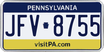 PA license plate JFV8755