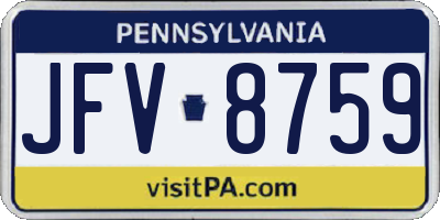 PA license plate JFV8759