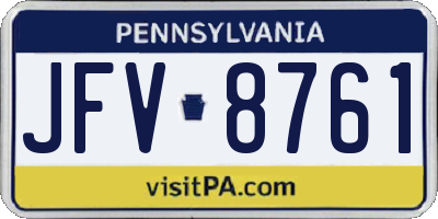 PA license plate JFV8761