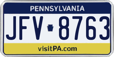 PA license plate JFV8763