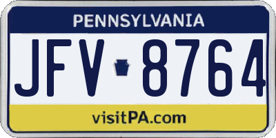PA license plate JFV8764