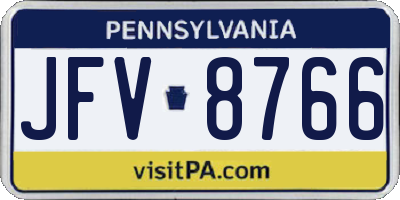 PA license plate JFV8766