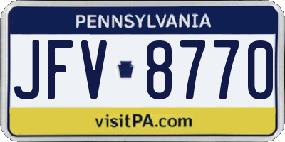 PA license plate JFV8770