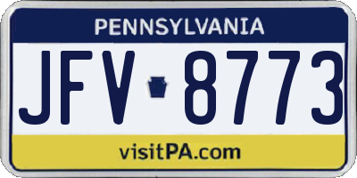 PA license plate JFV8773