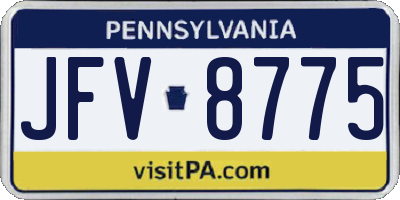 PA license plate JFV8775
