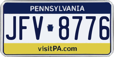 PA license plate JFV8776