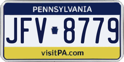 PA license plate JFV8779