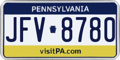 PA license plate JFV8780